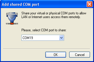 Share virtual COM port window